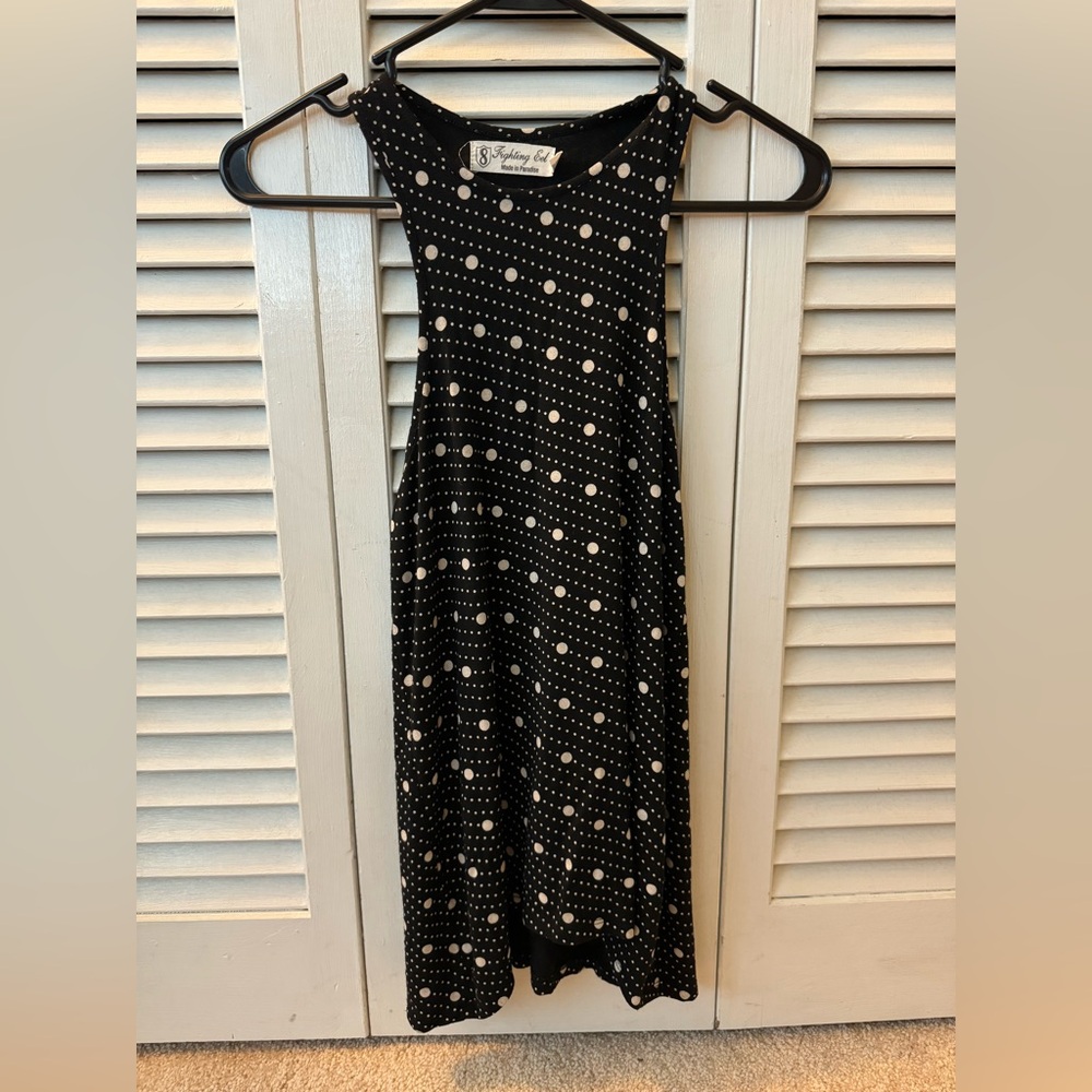 Fighting Eel Black and White Polka Dot Tank